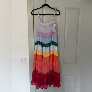 Caylo STORIA Color Me Pretty Ruffle Tiered Midi Dress